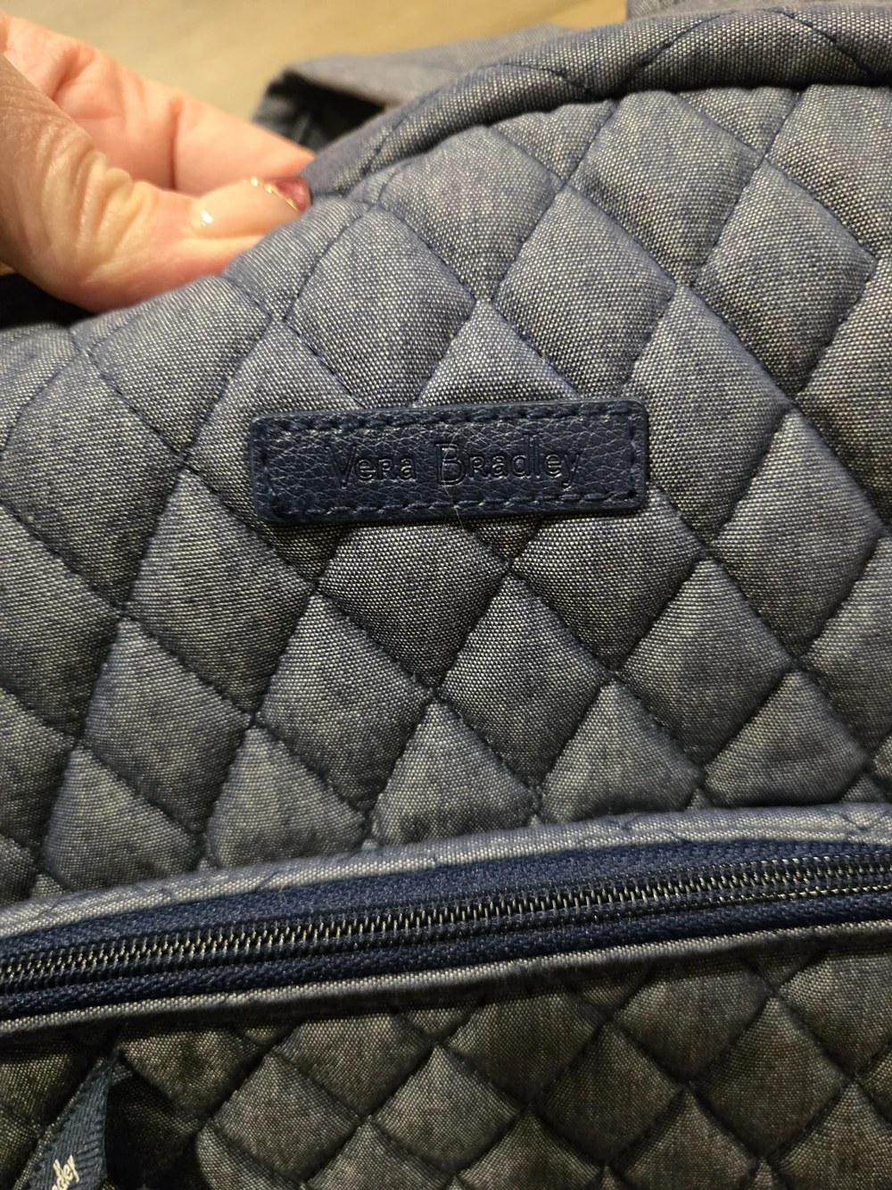 Vera Bradley Quilted Light Gray Backpack